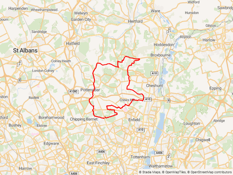 North London Midweek Classic (Ally Pally) map