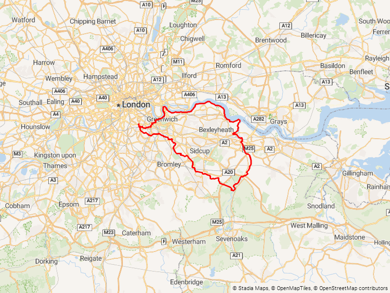 CX Darent & Thames Path map