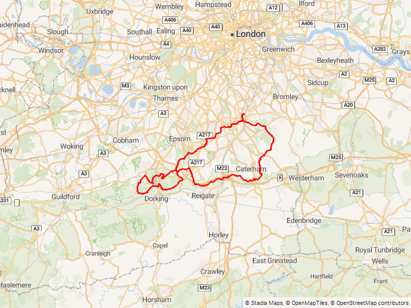 East Croydon & Merstham Loop map