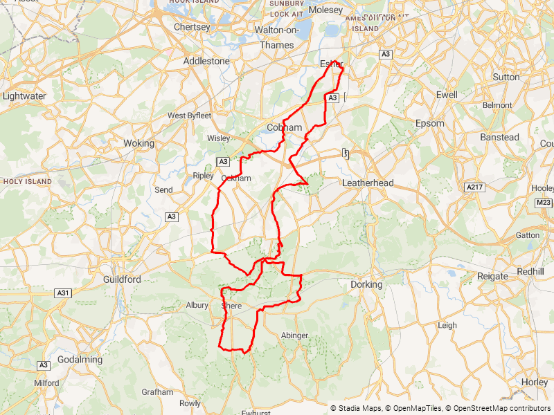 Surrey Hills Explorer (via Lovelace) map